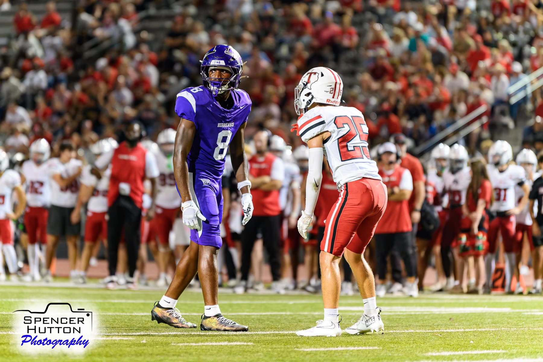 Sophomore wide receiver Israel Smith lined up split out across from a Tomball cornerback