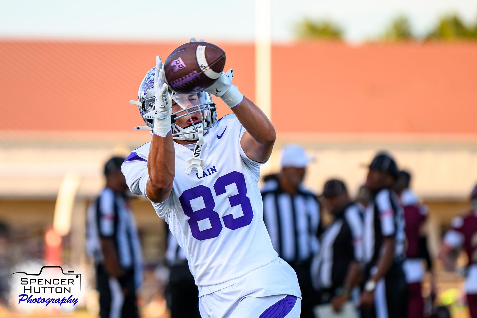 Senior wide receiver Dylan Ross hauls in a catch along the sideline
