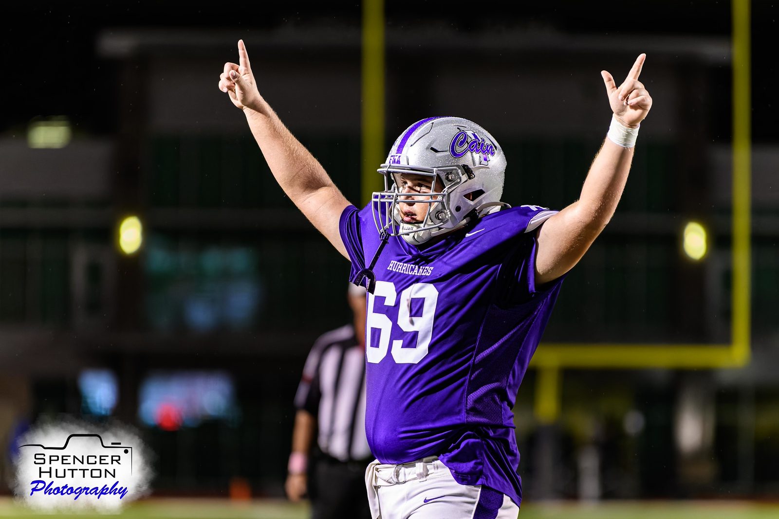 Junior lineman Gavin Chaloupka celebrates against Collins