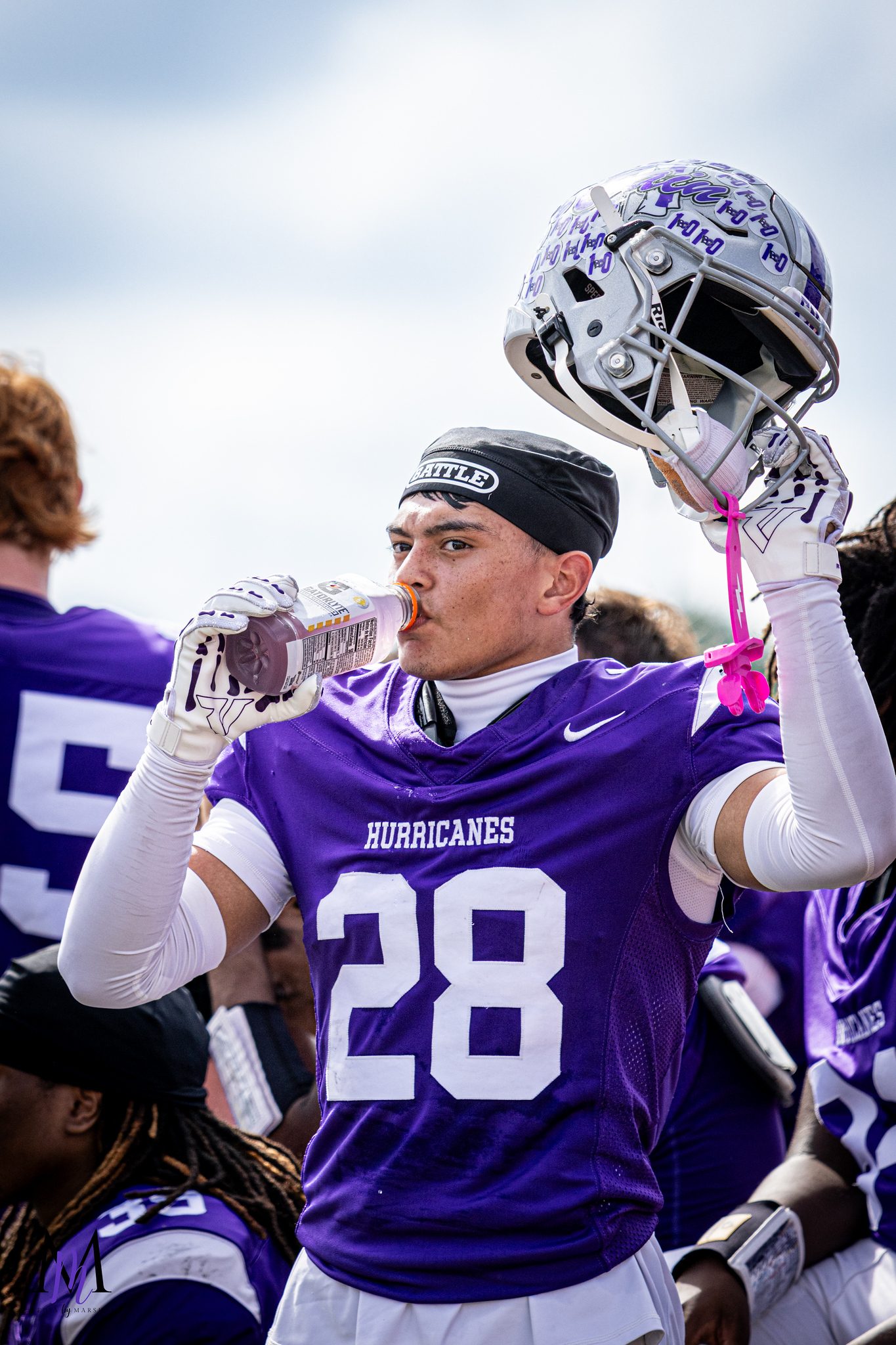 Senior defensive back Jaiden Pacheco on the sideline