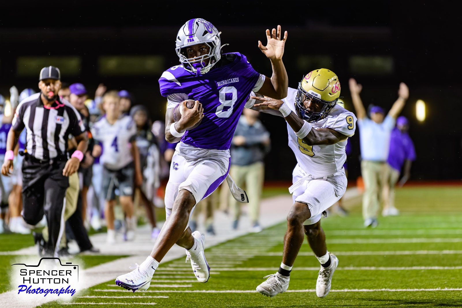 Sophomore wide receiver Israel Smith turns upfield against a Collins defender