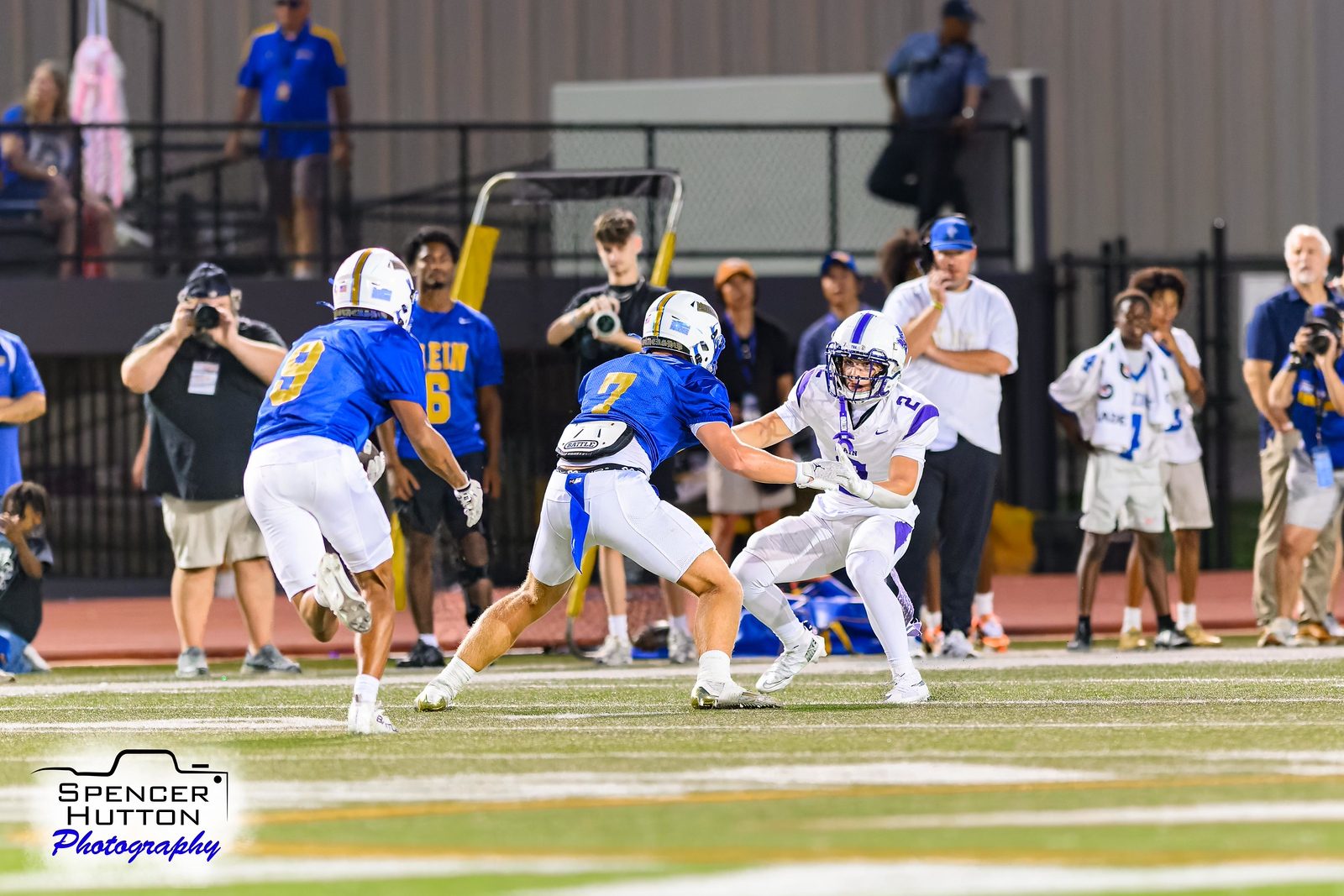 Michael Elhindi stays step for step with a Klein receiver in coverage