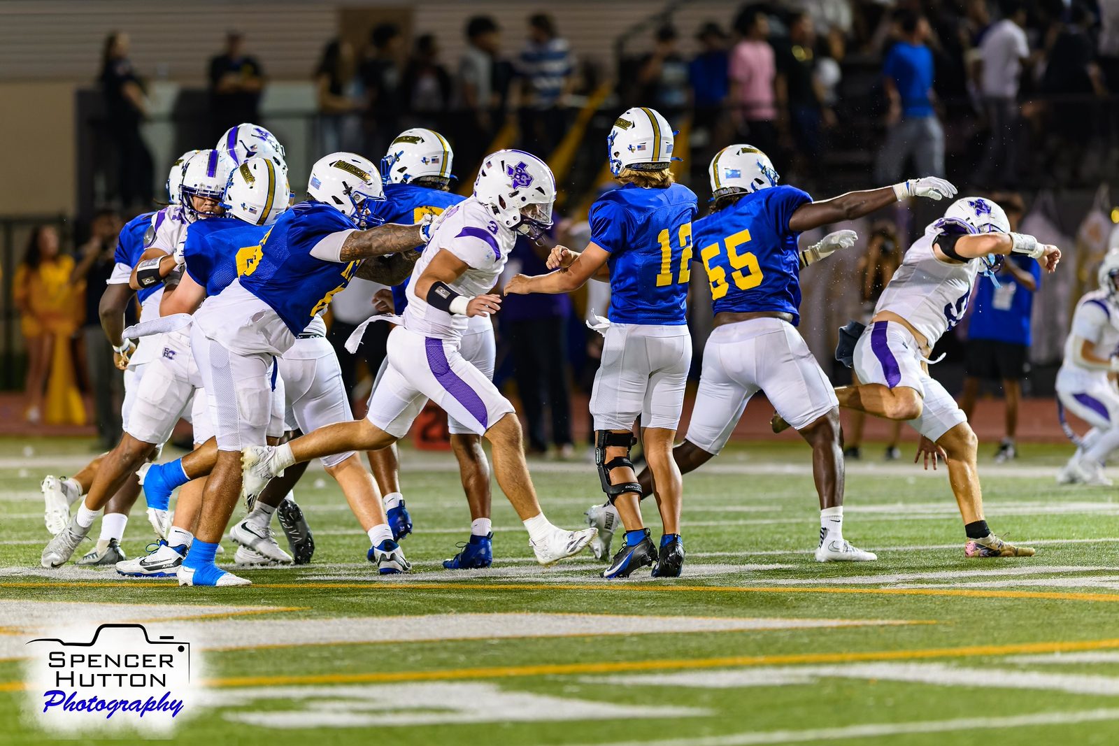 Cain defenders swarm a Klein ball carrier at the goal line