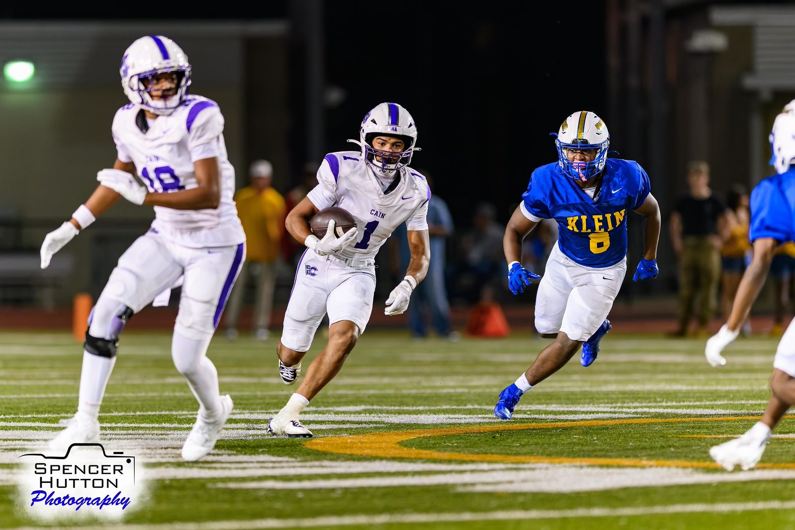Earl Oguinn Jr. bursts through the Klein defense with the ball